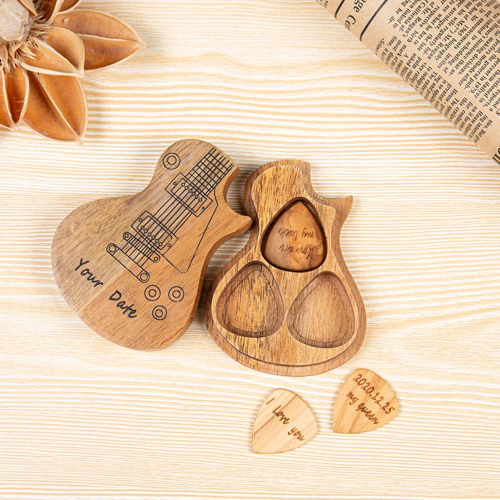 Personalisierte Holzgitarren-Picks Plektrum t3-h1 Kettenmachen