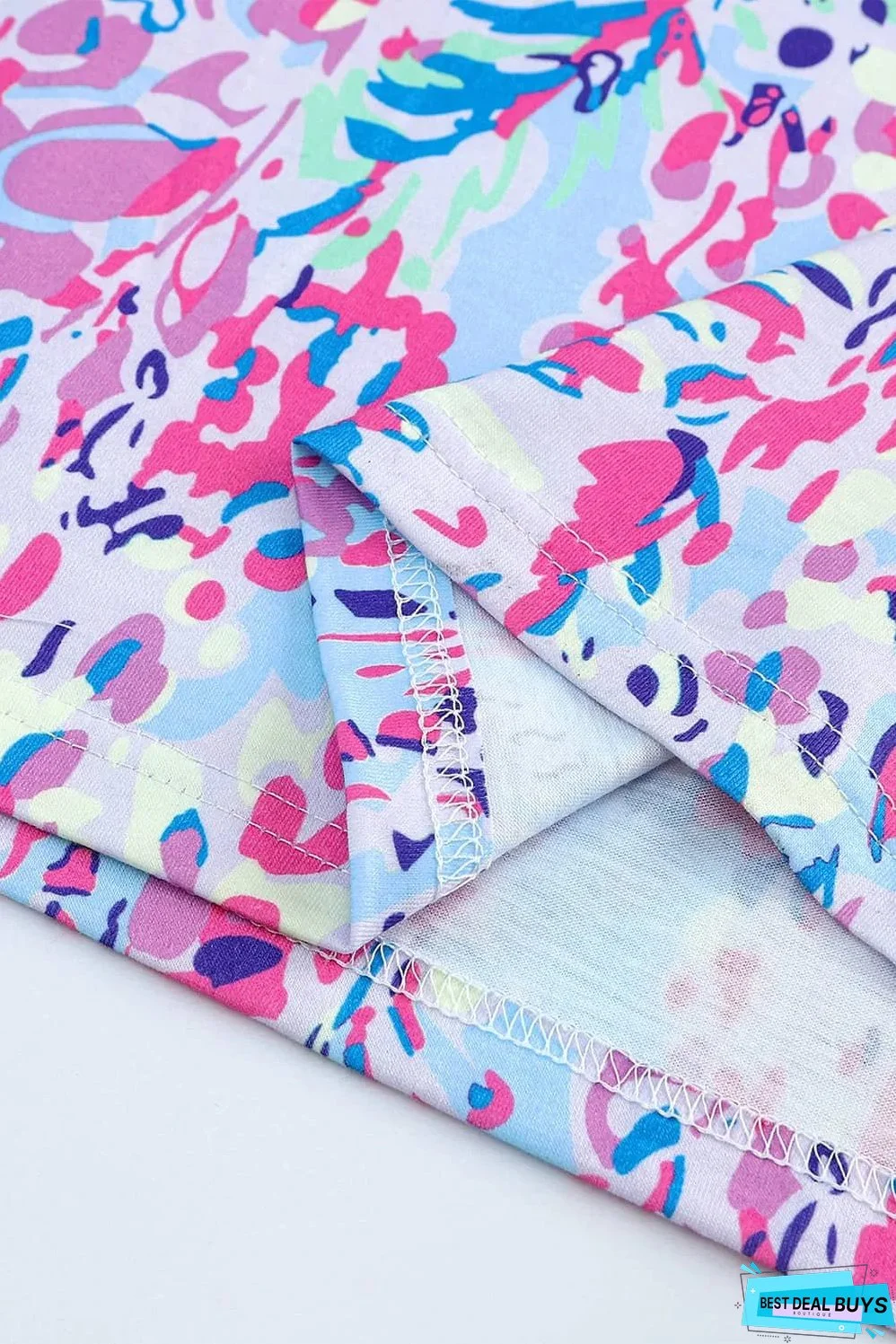 Purple Abstract Floral Print Sleeveless Maxi Dress