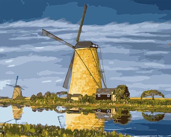 

Windmill by The River – Paint By Numbers - 40*50CM, 501 Original