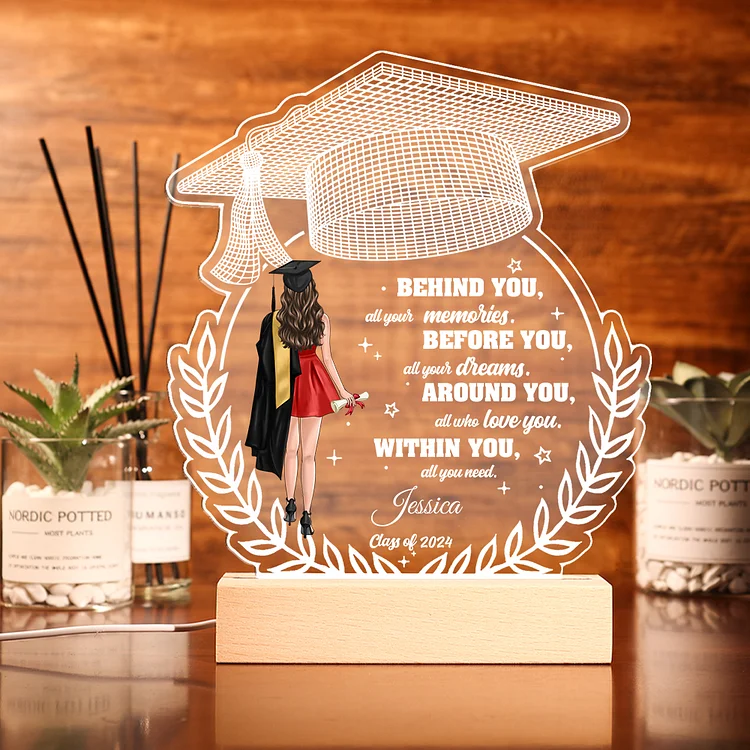 2024 Graduation Gifts - Personalized Name and Cartoon Characters Warm and Beautiful Gifts for Her/Him