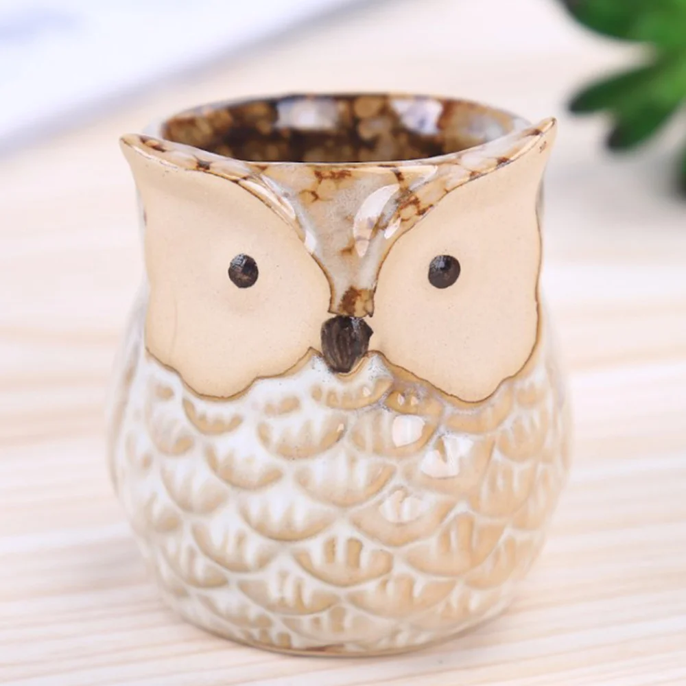 1 Pcs Flower Pot Mini Ceramic Owl Succulent Plant Container Pot Flowers Planter Garden Supplies Home Decoration Accessories