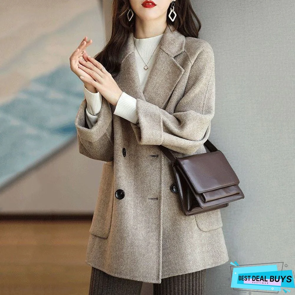Autumn and Winter Fashion Leisure Thin and Versatile Wool Coat