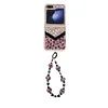 Suitable for Samsung Z Flip folding screen flash stone splicing leopard print zfold soft edge mobile phone case
