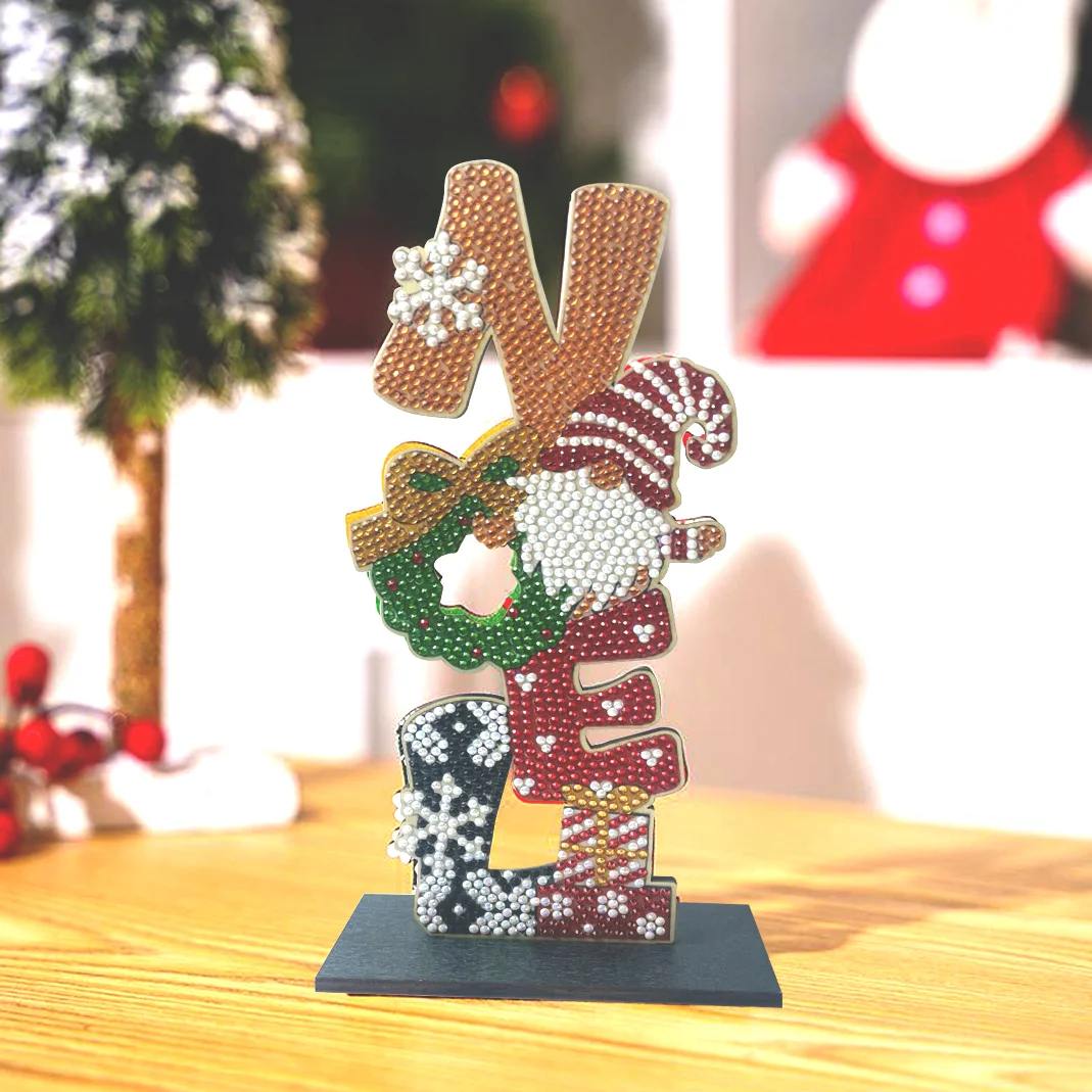 Christmas Wooden Spot Diamond Decoration (Single-sided Crystal Diamond)