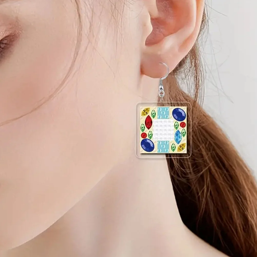 12 Pairs DIY Butterfly Double Sided Diamond Painting Earrings for Women Girls 