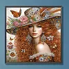 Dame en haut-de-forme-peinture diamant sp&eacute;ciale partielle, 30 x 30 cm / 11,8 x 11,8 pouces