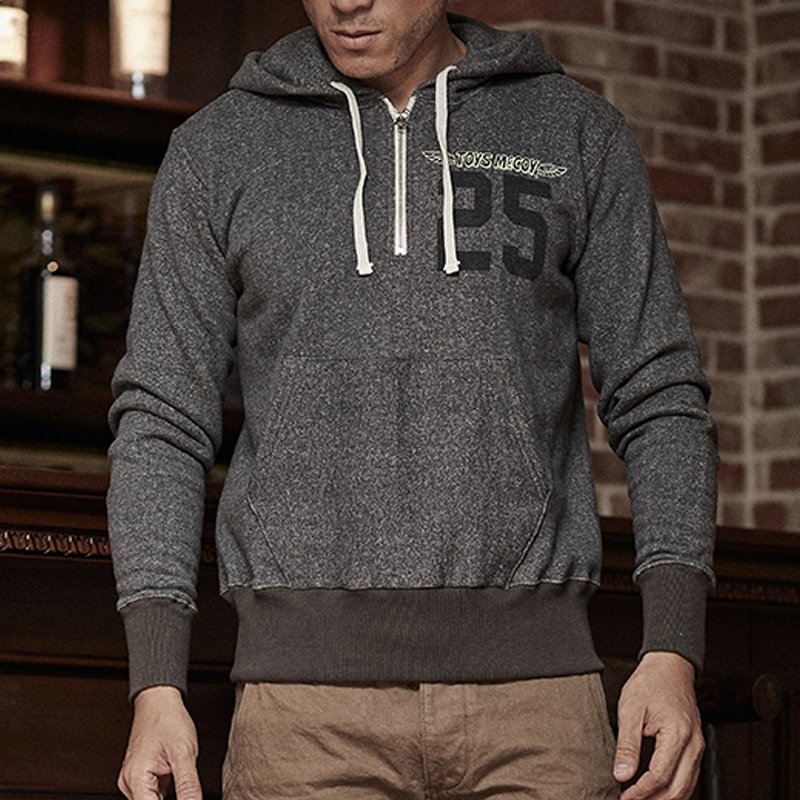 Casual Tube Knit Hooded Zip Sweatshirt