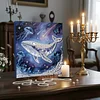 DIY Pearl Painting whale for Home Decor with Frame(30x30cm)