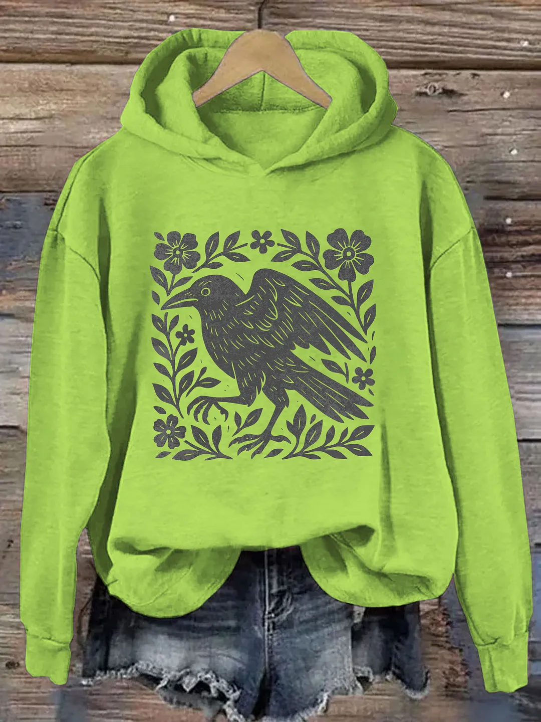Gothic Raven Graphic Hoodie