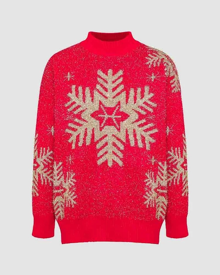 Snowflake Flurry Oversized Sweater