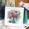 5D DIY Partial Special Shaped Drill Diamond Painting Kit Flower Decor With Frame Kit 18x18cm