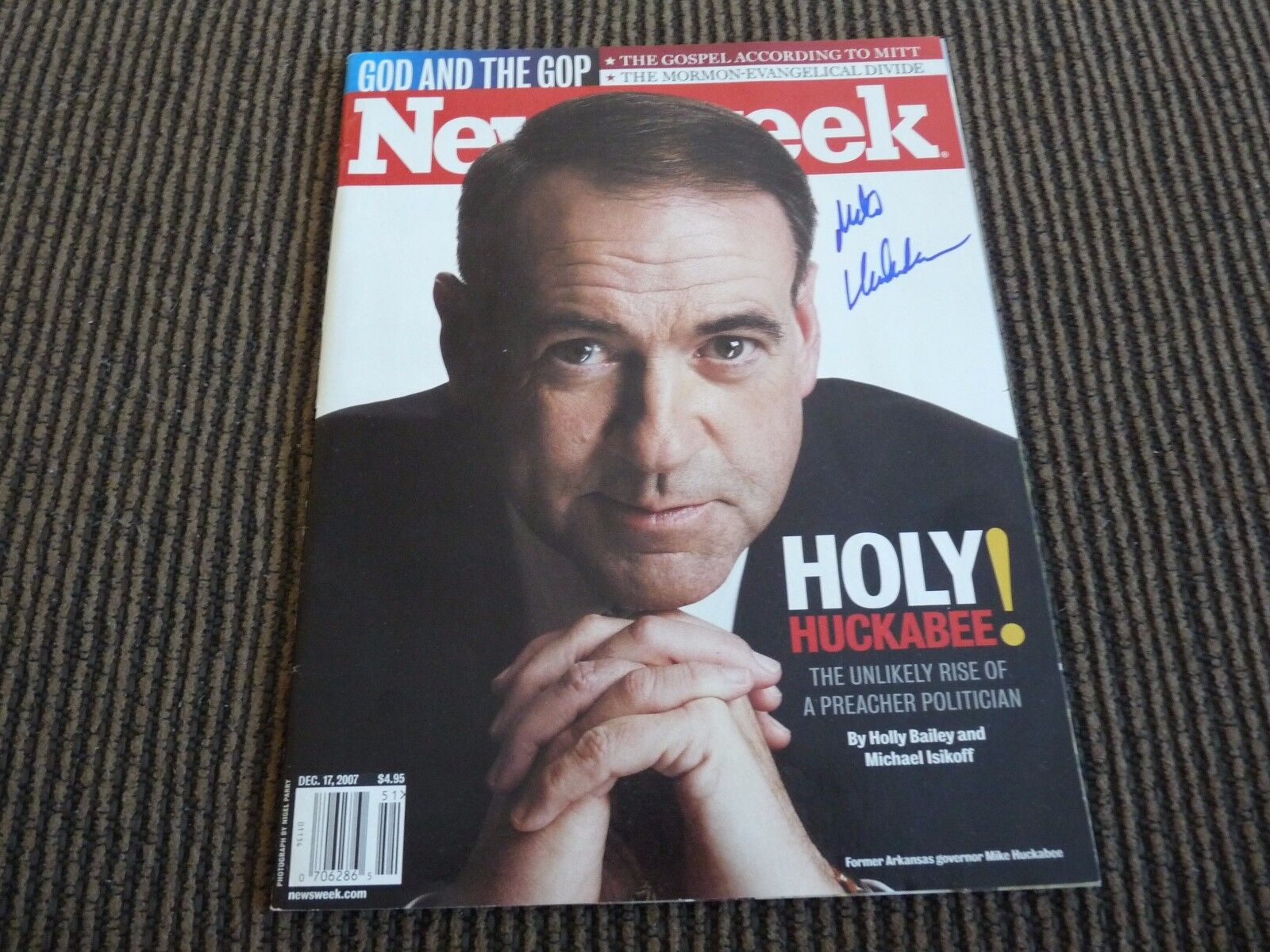 Mike Huckabee Signed Autographed Newsweek Magazine Cover Photo Poster painting PSA Guaranteed