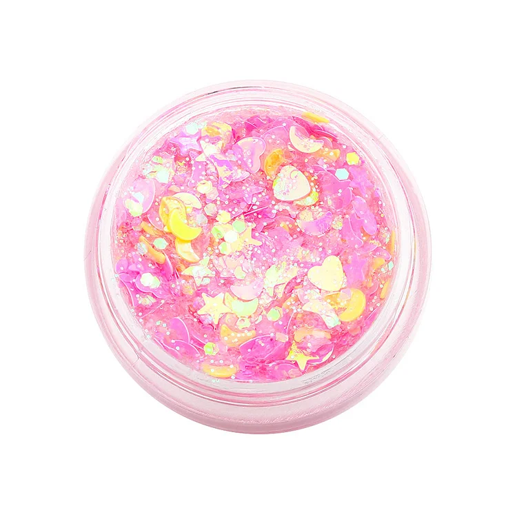 1Pcs Glitter Glam Eye Sparkly Glitter Hair Shimmer Gel Flash Heart Loose Sequins Glitter Eyeshadow Party Face Body Decoration