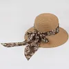 Gioiacombo&trade; Nuovo cappello da spiaggia in paglia con fiocco
