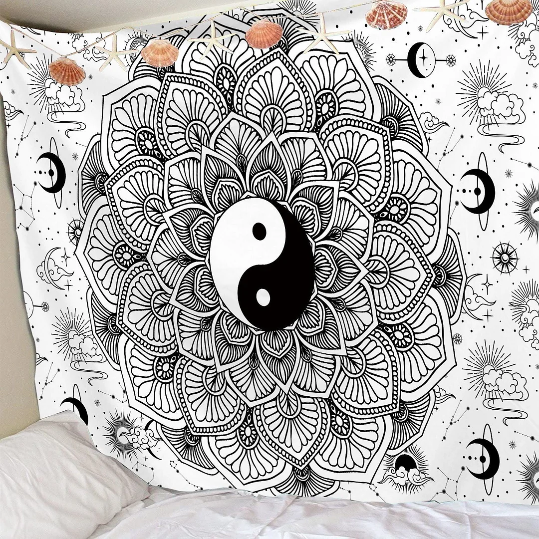 India Mandala Tapestry Boho Decor Wall Cloth Hippie Butterfly Life Tree Blanket Mushroom Sun Moon Wall Carpet
