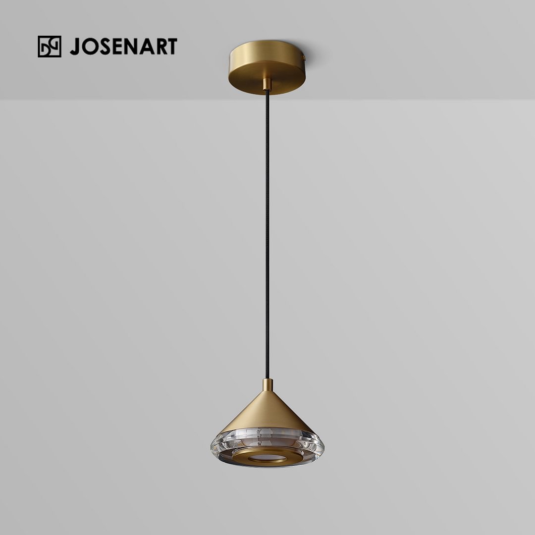 Shear Pendant Light ,Brass, Clear  JOSENART Josenart