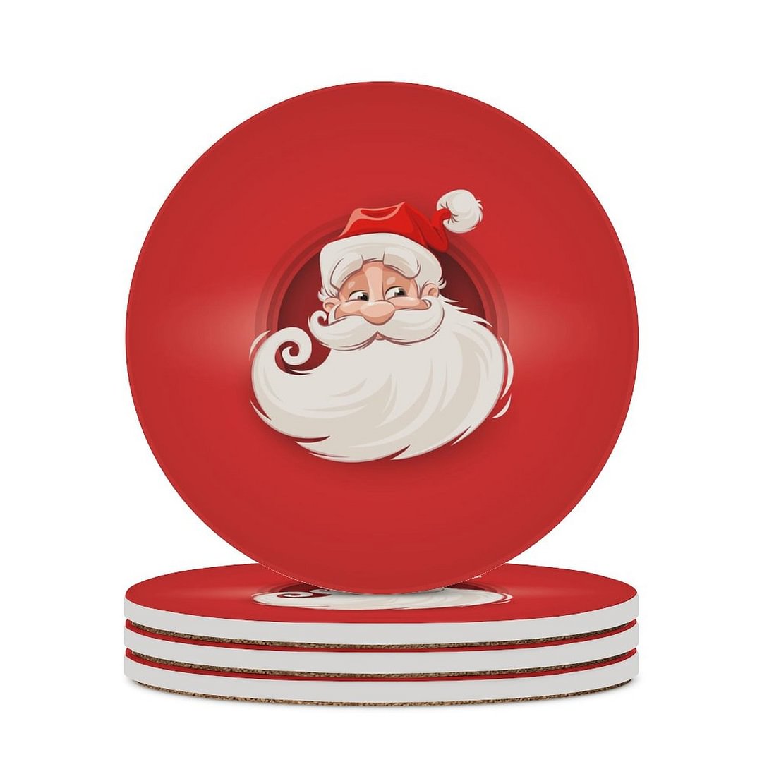 Cute Santa Claus Avatar Round Cup Coasters
