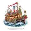 (US Local)Xmas Sailboat DIY Table Top Diamond Painting Desktop Ornaments Kit