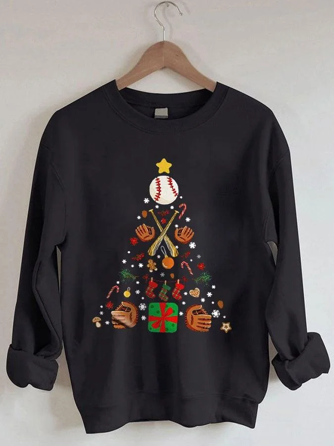 womens-merry-christmas-baseball-ball-christmas-tree-print-casual-sweatshirt