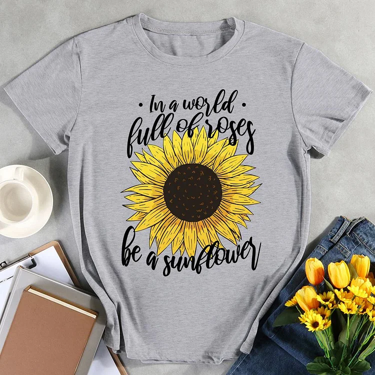 ANB -   In a world full of roses, be a sunflower Retro Tee-012033
