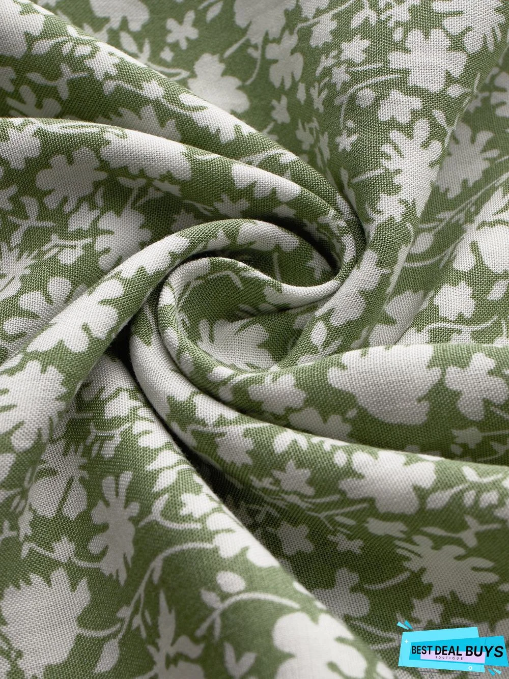 Boho Floral Print Short Sleeve Knee Length Dress