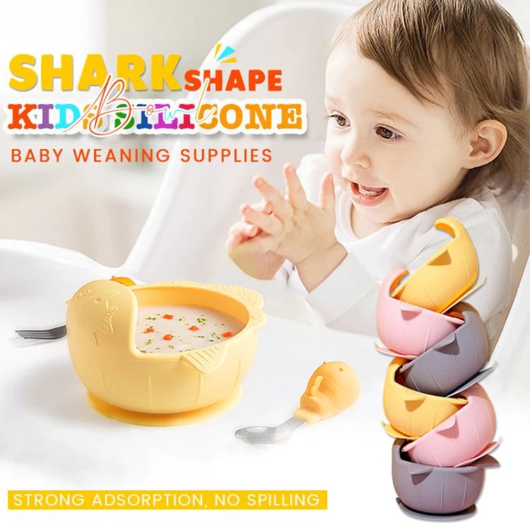 Shark Shape Kids Silicone Bowl