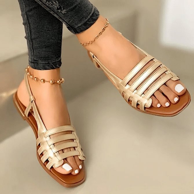 WOMEN'S BASKET STRAP OPEN TOE SLING BACK SANDALS