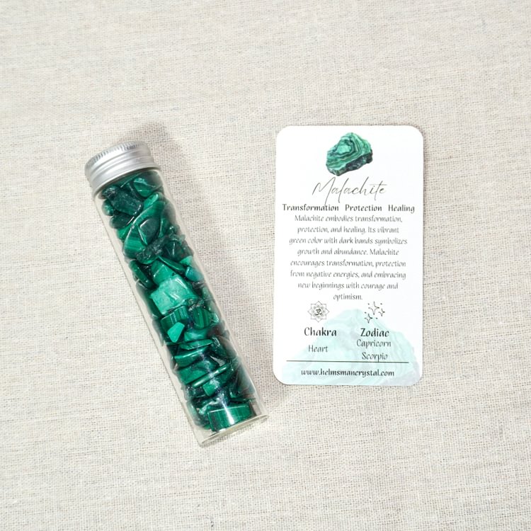 Chips Bottle & Crystal Meaning Card