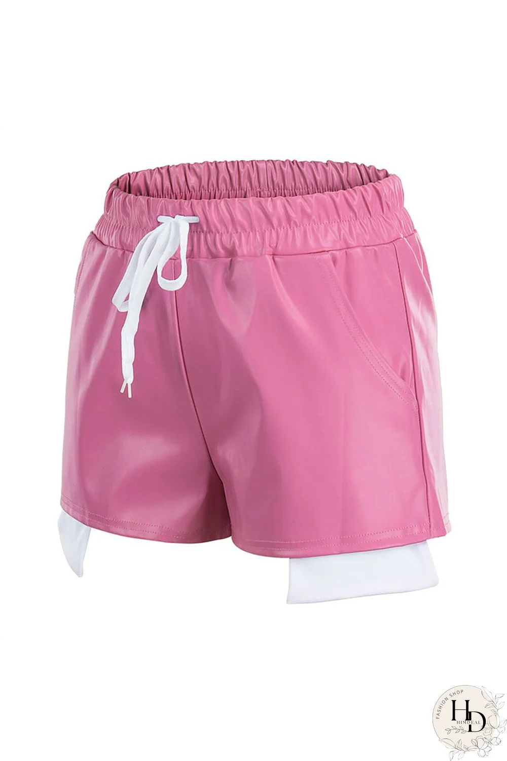 Yellow Sexy Solid Patchwork Regular High Waist Conventional Solid Color Shorts