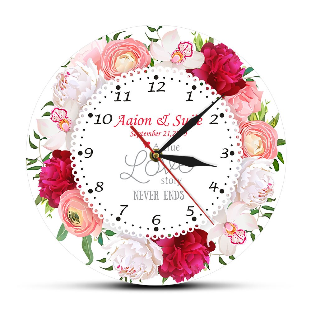 

Custom Name Married Date - Frameless Acrylic Wall Clock, 501 Original