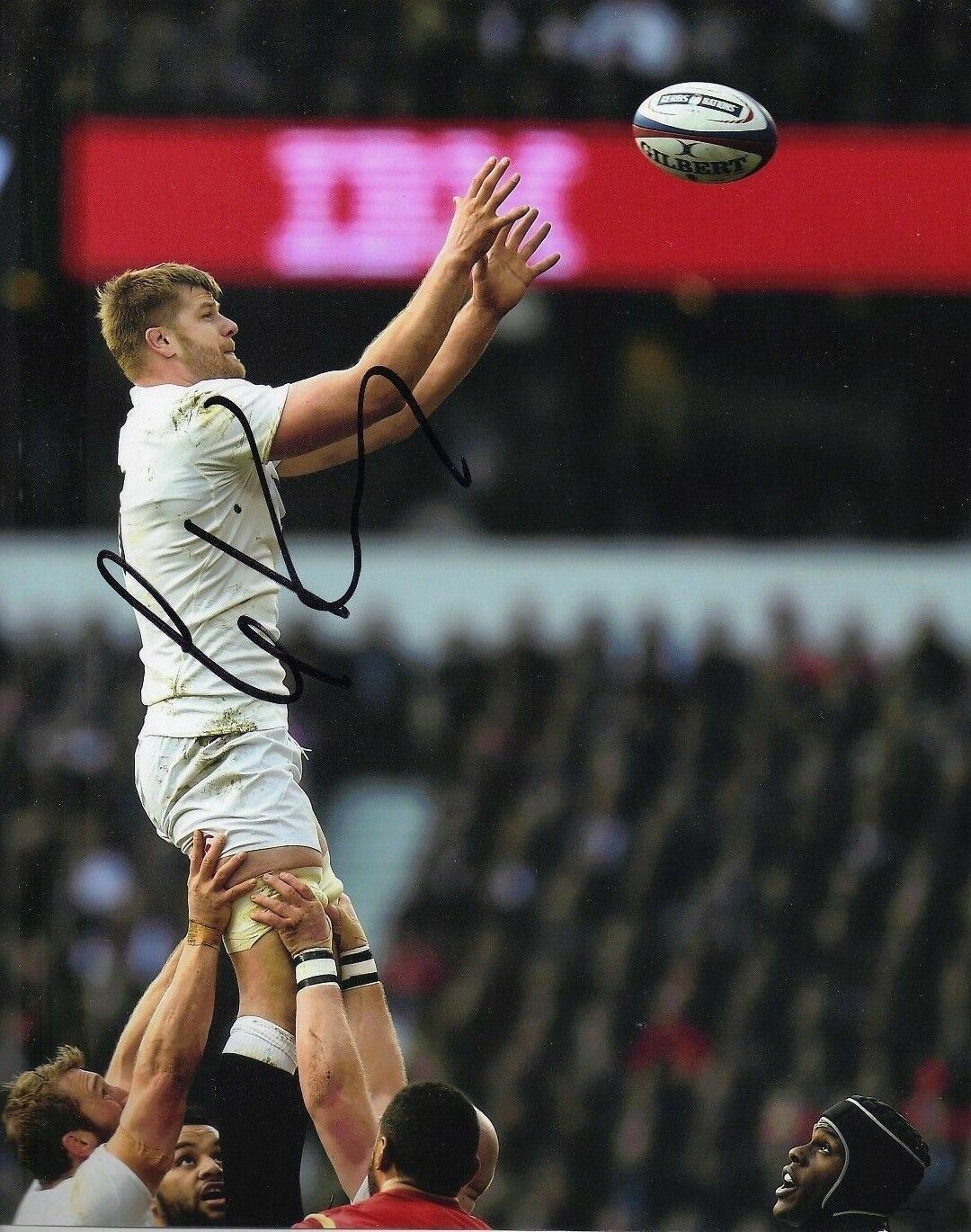 George Kruis Signed 10X8 Photo Poster painting Saracens & ENGLAND RUGBY PROOF AFTAL COA (2348)