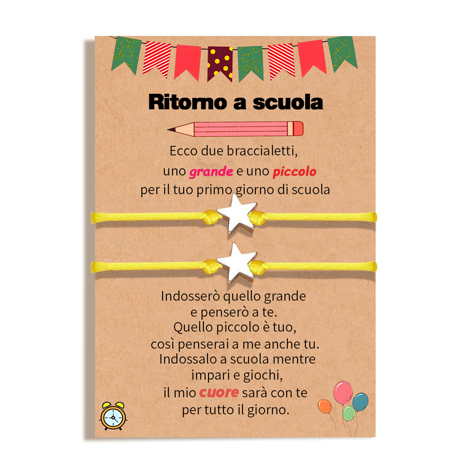 2PCS Braccialetto stella regorabile regalo per bambina con carta