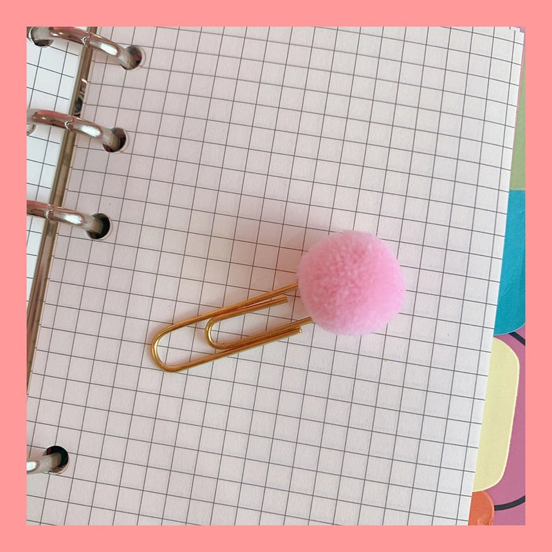 Japanese Cute Creative Metal Paper Clip Bookmark Color Candy Hairy Ball Pin Student Office Supplies Stationery