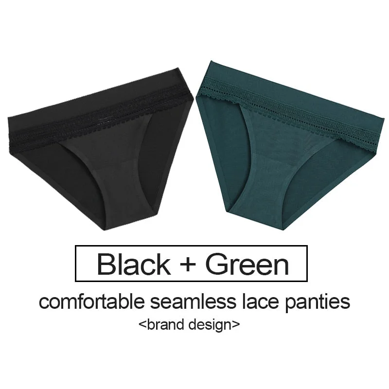 2PCS/Set Lace Panties Women's Underwear Female Lingerie Seamless Panties Underpants Sexy Briefs Intimates Woman Girls Pantys
