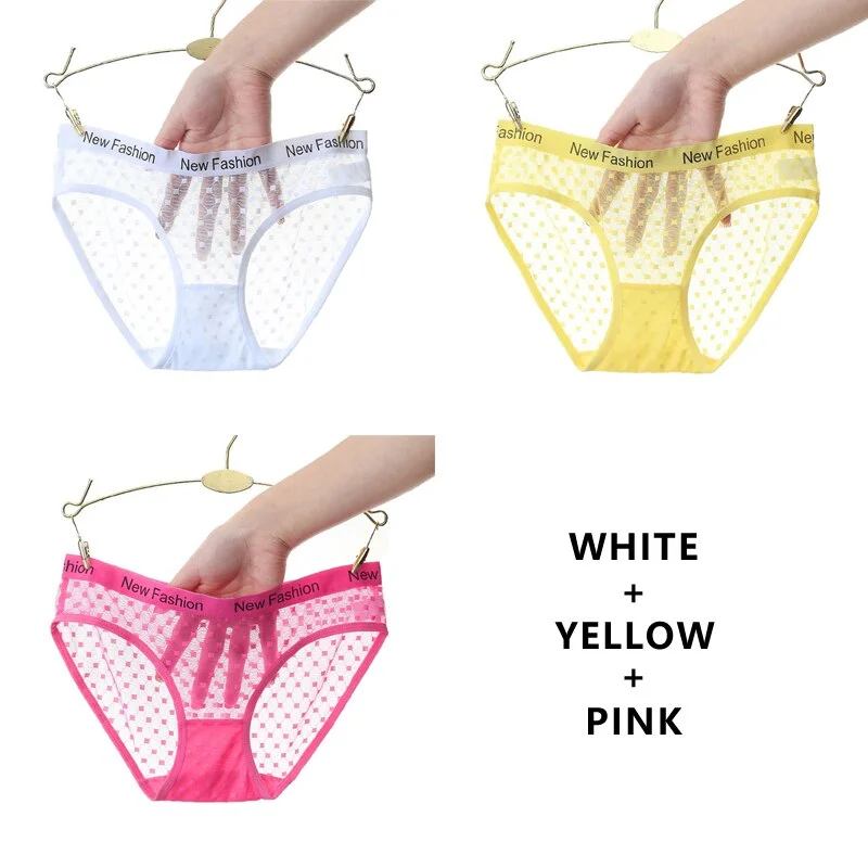 Meet'r 3Pcs/lot Seamless Panty Set Underwear Sexy Female Transparent Intimates Low-Rise Briefs Japanese G String Lingerie