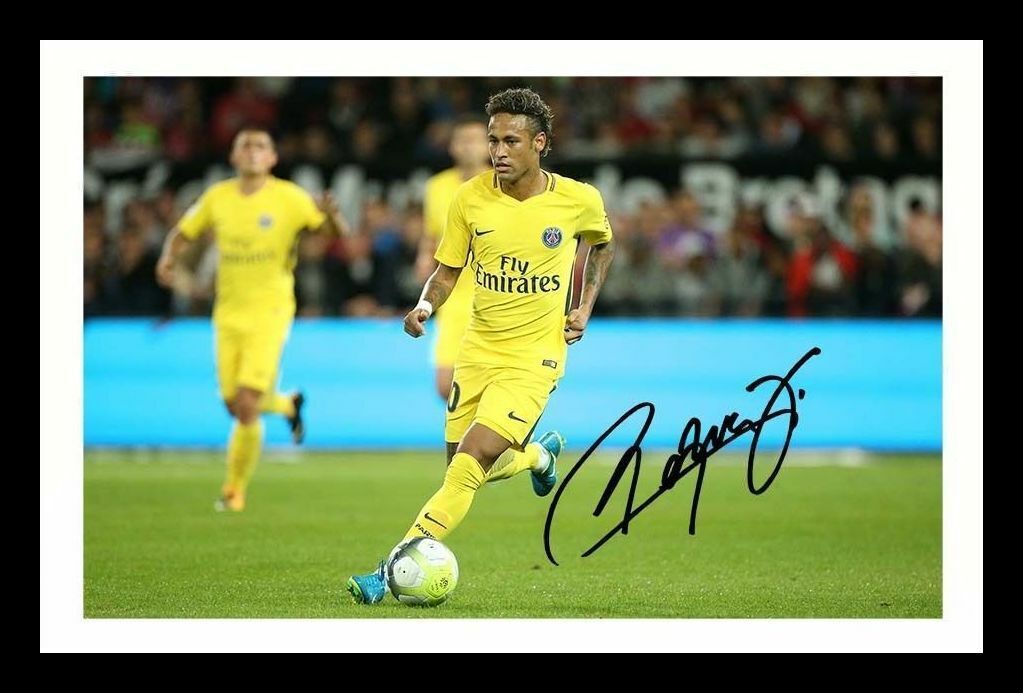 Neymar JR - Paris St Germain Autograph Signed & Framed Photo Poster painting