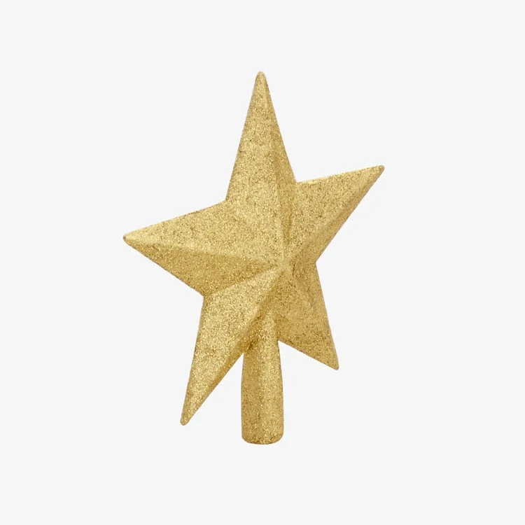 5.9inch Hot Sale New Cute Gold Powder Christmas Star Christmas Tree Toppers Christmas tree ornaments Xmas Decoration