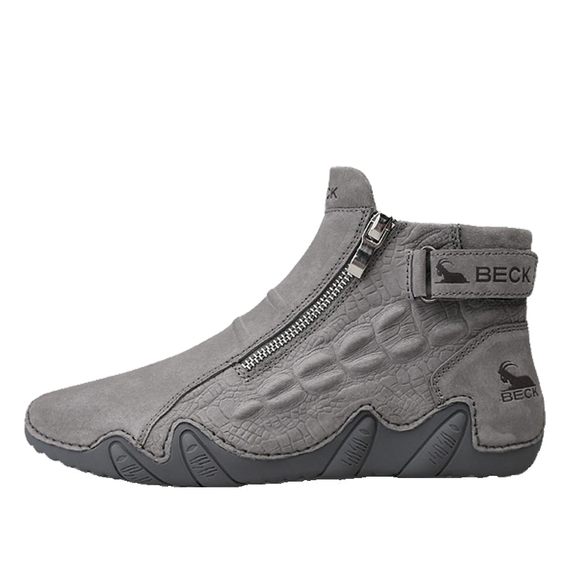 Alligator Print Casual Leather Boots DANRRIO.COM DANRRIO