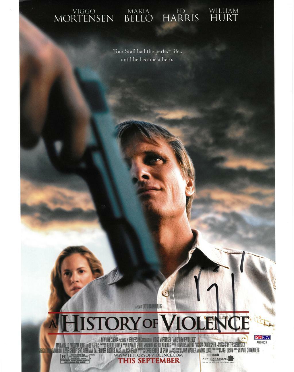 Viggo Mortensen Signed History of Violence Auto 11x14 Photo Poster painting PSA/DNA #AB88824