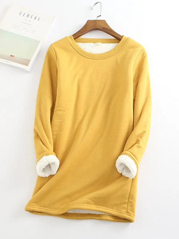 Solid Color Plush Thermal Sweatshirt (Fabric Upgrade)