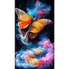 >SALE<5D DIY Full Round Drill Partial AB Diamond Painting Misty Butterfly Decor45x75cm