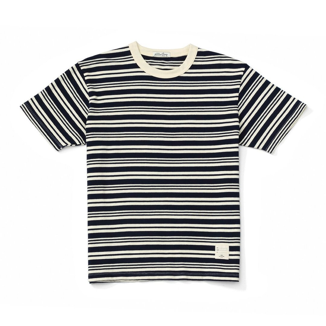SIMWOOD 2020 Summer New 100% Cotton Striped T-shirt Unisex Men Women Casual Breton Top High Quality Oversize Tshirt SK170455