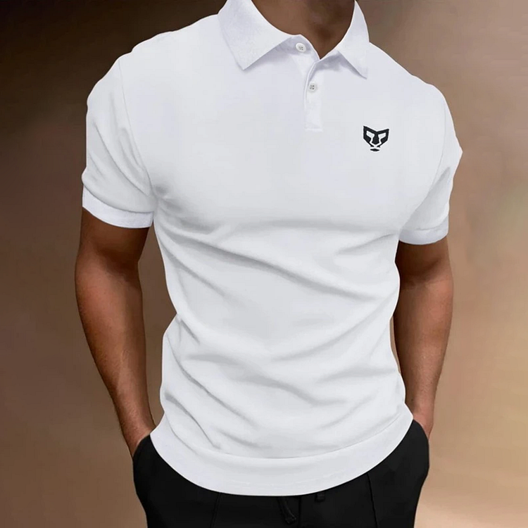 BrosWear Men Simple Graphic Print Polo Shirt