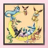 (Stamped/Counted) Evolution Form Of Pok&eacute;mon Eevee - 11CT Cross Stitch 50*50cm/19.69*19.69in