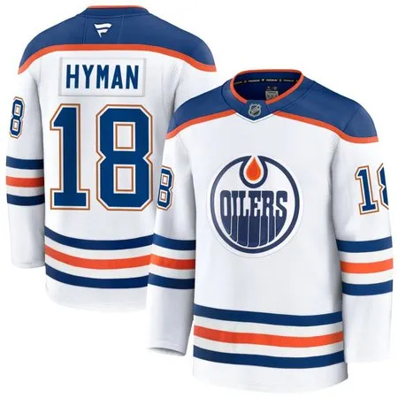 Youth Edmonton Oilers #18 Zach Hyman White Away Jersey