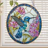 (US Only)Hummingbird Stained Glass 2D/Flat DIY Diamond Art Single-Sided Drill Pendants