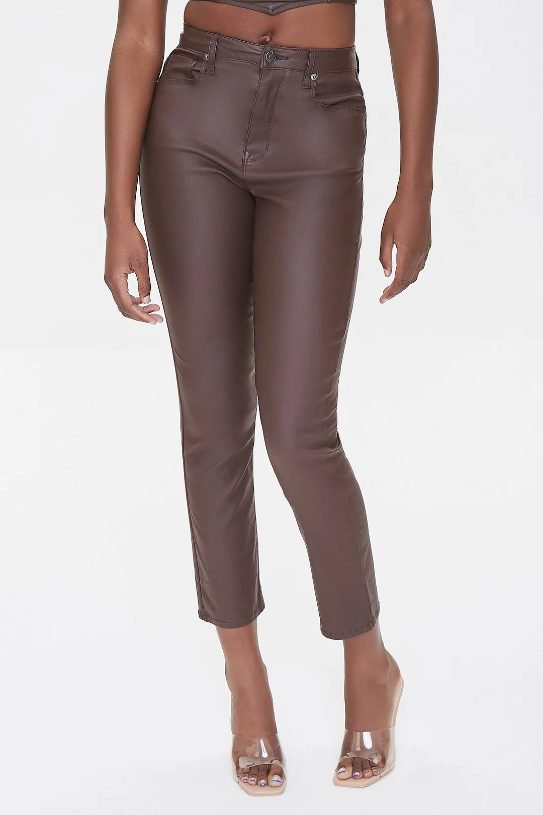 Coated High-Rise Jeans