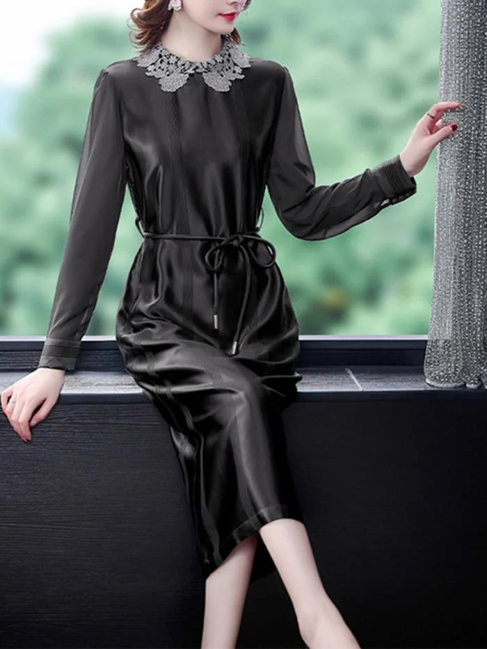 Acetate Satin Temperament Dress