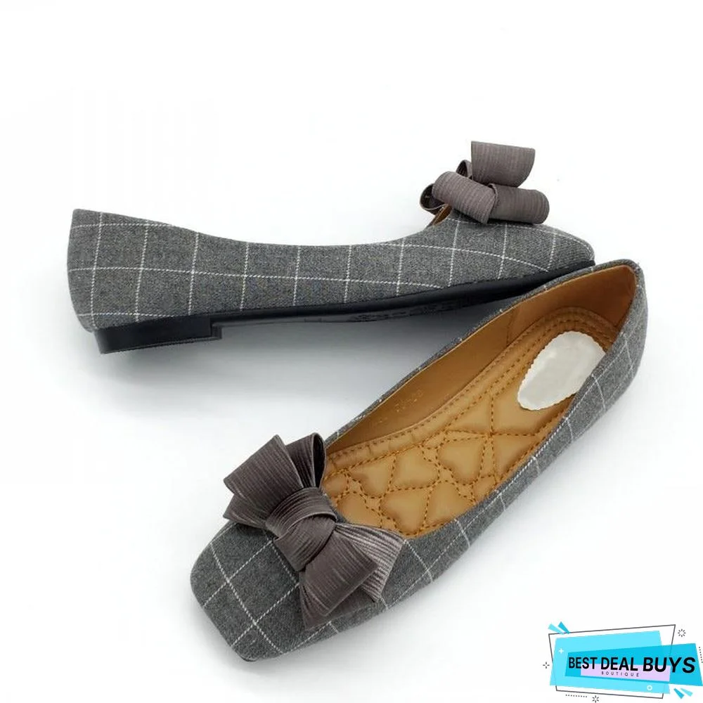 Women Slip On Square Toe Flats Shoes