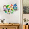 (US Only)Birds Wood 2D/Flat DIY Diamond Painting Art Hooks No Hole Punching Wall Decor